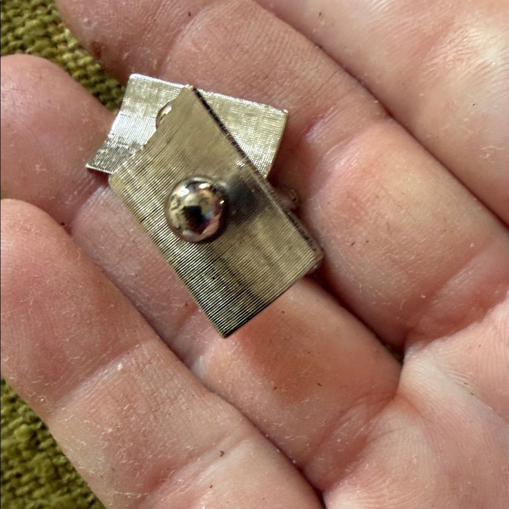 Silver Rectangular Men’s Cufflinks with Polished … - image 5